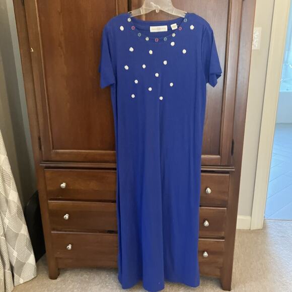 Marisa Christina Dress / Cardigan Set Outfit Women’s Size XL Large Snowman Blue - Picture 12 of 14